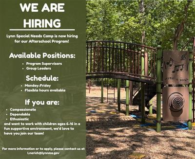 Lynn Special Needs Camp is Hiring Lynn Special Needs Camp is Hiring