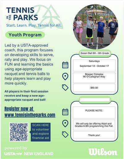youth tennis flyer
